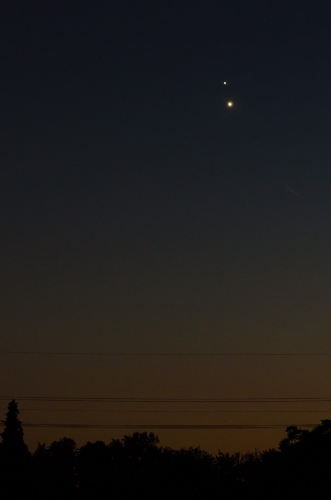 Jupiter and Venus in the evening sky