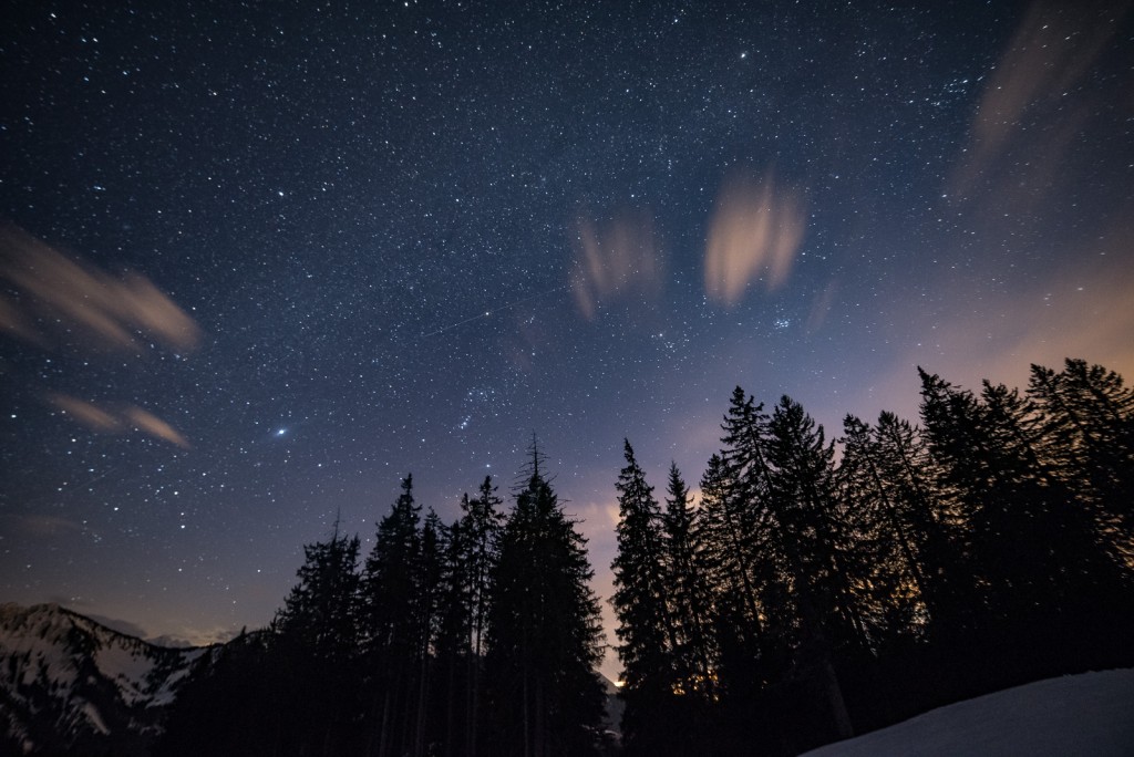 The winter milky way can be seen above Orion. the bright star to the left is Sirius. Nikon D750, ISO 3200, 25s, Samyang 14mm at f/3.5